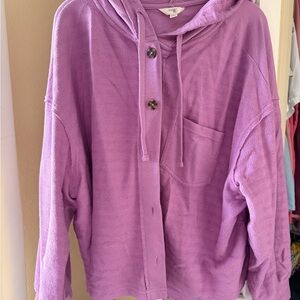 Terra & Sky Lavender Hooded Cardigan